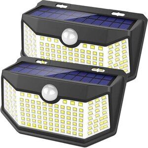 Solar Lights Outdoor 120 LED with Lights Reflector and 3 Lighting Modes, Sensor